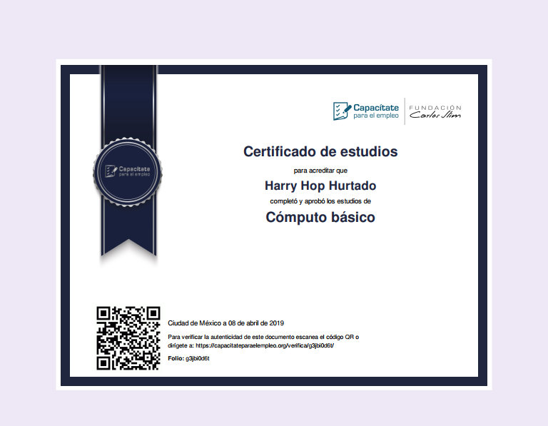 Certificado Cómputo Básico