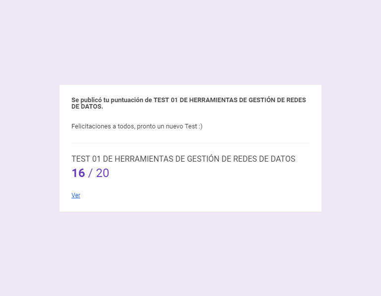 Test 01 de herramientas de Gestión de Redes de Datos